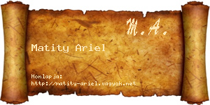 Matity Ariel névjegykártya